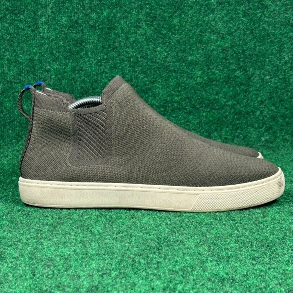 Rothys Sustainable Knit Chelsea Slip On Ankle Sneaker Women 11 Olive Green White - Picture 2 of 9